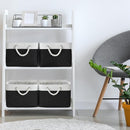 TheWarmHome Storage Bins for Shelves - 1 Pack 15.7x11.8x8.3 inch Canvas Storage Basket for Organizing Cubes Gift Dog Cloth Toy (White & Black) by CozyNest Decor