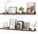 Heimlove Picture Ledge Shelf, Floating Shelves Set of 2, 36 Inches Picture Shelf for Wall with Ledge, Kids Bookshelf Wall Mounted for Living Room Bedroom Decor Books Photo Frames - Walnut by CozyNest Decor