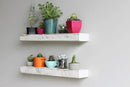 Urban Legacy Reclaimed Barnwood Planks | Floating Shelves for Wall w/Flush Mount Shelf Bracket Set Included | Set of 2 (White Wash, 24"x 4.5"x 2") by CozyNest Decor
