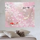 Houselerax Japanese Koi Fish Tapestry, Cherry Blossoms Asian Oriental Pink Flower Branch Koi Fish Carp Tapestries Wall Hanging for Bedroom Living Room Office Decor 60"x50" by CozyNest Decor