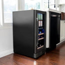 Newair 15" Wine and Beverage Refrigerator 9 Bottle and 48 Can Capacity, Beverage Cooler in Stainless Steel, Built-in or Freestanding Dual Zone Drink Fridge with Triple-Pane Glass Door by CozyNest Decor