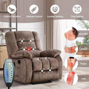 Massage Recliner Chair with Heat and Massage, Soft Fabric Ergonomic Manual Reclining Chairs, Heavy Duty Reclining Sofa Chair with Side Pockets for Living Room (Tan) by CozyNest Decor