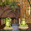 Garden Yoga Frog Decor Statues - 2 Pcs Figurines Statue Animal Decorative Sculptures Resin Garden Décor Meditation for Home 4.5 * 4 * 6 Inch by GreenHaven Gardens