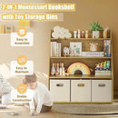 Kids Bookshelf and Toy Organizer, 3-Tier Toy Storage Organizer with 3 Movable Drawers, Montessori Toy Shelf, Nursery Book Shelves Toddler Bookshelf for Kids Room Living Room Nursery by CozyNest Decor