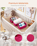 KALLAX Small Woven Basket, 12 x 8 x 4.5 Inches, Storage Basket for Organizing, Cute Small Rope Shelf Closet Cube Storage Bins Baskets for Shelves, Dog Toy Gift Baskets Empty, 3 Packs, Hot Pink by TinyTreasures Baby Boutique