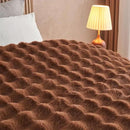 Lotus Karen Faux Fur Throw Blanket Dark Coffee - Big Bubble Rabbit Fluff Blanket for Couch Bed Sofa,Softest Fluffy Fuzzy Cozy Blanket,Thick Furry Plush Shaggy Warm Blankets for Women,90x90 Inches by CozyNest Decor