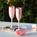 XUWAIDSGN Acrylic Champagne Flutes Toasting Glasses Unbreakable Mimosa Bar Reusable Wine Glasses Vintage Champagne Flutes Stemmed Drinking Cups 5.4 OZ for Christmas Birthday (100, Pink) by CozyNest Decor