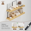 Heimlove 48W x 12D Long Floating Shelf, 12 Inch Deep Floating Shelves for Wall Set of 2, Wood Shelves for Bedroom Living Room Bathroom Kitchen Home Office, Wall Shelves with Heavy Duty Bracket, Oak by CozyNest Decor