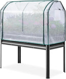 KING BIRD Large Raised Garden Bed with Cover Galvanized Elevated Planter Box with Legs 48×24×56 in for Backyard, Patio, Balcony, 400lb Capacity, Dark Grey by GreenHaven Gardens
