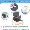 Toddler Booster Seat for Dining Table Kitchen Chair, Waterproof Non-Slip with Backrest & Adjustable Straps, Portable PU Travel Baby Kids Booster Seat Cushion by TinyTreasures Baby Boutique
