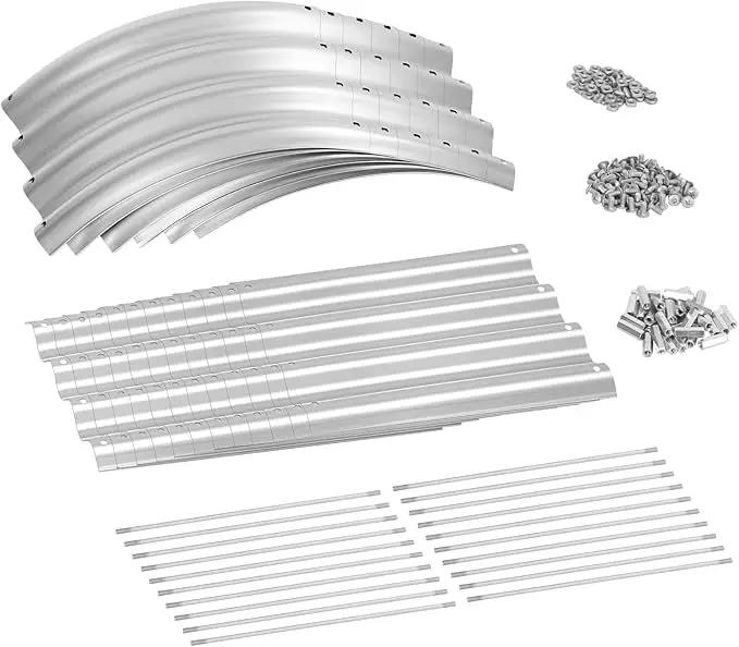 Land Guard 8ft Galvanized Raised Garden Bed Kit, Raised Garden Boxes Outdoor, Oval Metal Raised Garden Beds for Vegetables, Silver,108 Gallon Capacity(with 10 Connecting rods), photo 3 of 6