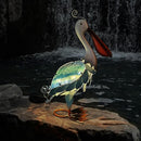 HONGLAND Solar Metal Pelican Statues Garden Sculpture & Statues, 19 Inch Glass Outdoor Pelican Yard Art Coastal Ocean Bird Decor Lawn Ornament for Backyard Porch Patio Decor（Blue） by GreenHaven Gardens