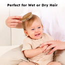 Yoofoss 4 Piece Baby Hair Brush and Comb Set, Wooden Baby Hair Brush with Natural Ultra Soft Goat Hair, Baby Comb Set for Boy, Girl - Walnut by TinyTreasures Baby Boutique