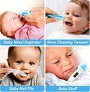 Baby Grooming Kit, Infant Safety Care Set with Hair Brush Comb Nail Clipper Nasal Aspirator,Baby Essentials Kit for Newborn Girls Boys (Blue) by TinyTreasures Baby Boutique