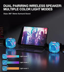 comiso Shower Bluetooth Speaker, IP67 Waterproof Speaker with LED Light, Portable Speakers with True Wireless Stereo, Floating, 2000mAh, Built-in-Mic, Ideal for Travel, Beach, Gifts for Unisex. by TinyTreasures Baby Boutique