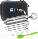 Stainless Steel Meat Injector Syringe with 4 Marinade Needles and Travel Case for BBQ Grill Smoker, gifts for men dad husband in Thanksgiving Christmas day by GreenHaven Gardens