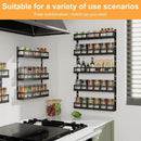 X-cosrack 5-Tier Small Wall-Mounted Spice Rack Organizer, Height-Adjustable, Space-Saving Compact Design for Kitchen Pantry Cabinet, Black