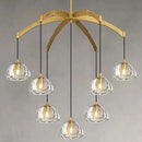 Modern Gold Chandelier, 34 inch Crystal Chandeliers for Dining Room (7-Light), Elegant Decoration Light for Living Room, Foyer Brass Chandeliers by CozyNest Decor