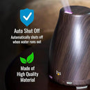 HealthSmart Essential Oil Diffuser, Cool Mist Humidifier and Aromatherapy Diffuser with 150ML Tank Ideal for Small Rooms, Adjustable Timer and Mist Mode, Wood Grain Brown by CozyNest Decor