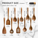 Wooden Spoons for Cooking, Nonstick Cooking Utensil Set with 10 Piece Acacia Wooden Spatulas and Spoons for Cooking, Terrific for Everyday Kitchen Tasks by CozyNest Decor