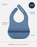 Lalo The Bib - Waterproof, Non-Toxic Silicone Baby Bib with Adjustable Neck Band & Silicone Food Pouch Catcher, Set of 2 by TinyTreasures Baby Boutique