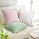 decorUhome Chenille Soft Throw Pillow Covers 12x20 Set of 2, Lumbar Velvet Farmhouse Neutral Decorative Euro Pillow Covers with Stitched Edge for Couch Sofa Bed Home Decor, Blush Pink by CozyNest Decor