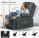 Recliner Chairs for Adults, Massage Rocker with Heated Modern Ergonomic Lounge 360 Degree Swivel Single Sofa Seat Living Room Lounge Recliners Gray by CozyNest Decor