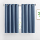 NICETOWN Short Window Curtains 45" L for Kitchen - Grommet Sunlight Reducing Solid Vertical Curtains and Drapes for Cafe & Home Office, Stone Blue, 52" Wide Per Panel, 1 Pair by TinyTreasures Baby Boutique