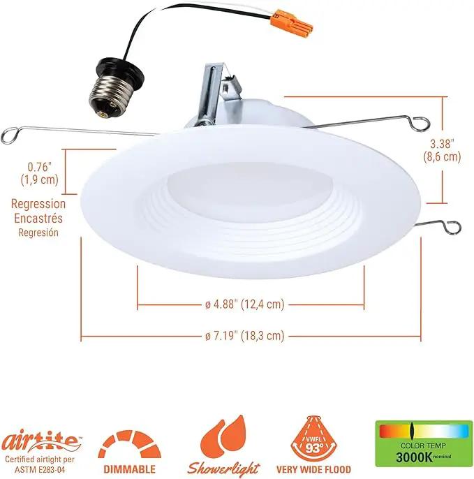 HALO LTE 5/6 Inch Indoor/Outdoor Recessed LED Trim Can Light, 3000K - Contractor Value Pack (18-Pack) - LTE566930-18PK, photo 3 of 6