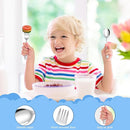 10-Piece Toddler Flatware, Kids Utensils Stainless Steel Cutlery Set, Children Safe Spoons and Forks with Ergonomic Handle, Easy to use and Dishwasher Safe (Crocodile and Bear) by TinyTreasures Baby Boutique