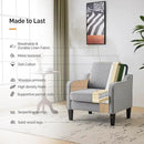 VINGLI Accent Chairs Set of 2 Gray Living Room Chairs Reading Chair for Bedroom Scooped Arm Chair Mid Century Modern Accent Chair Upholstered Comfy Chair for Apartment, Waiting Room by CozyNest Decor