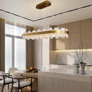 37.4" Natural Spanish Alabaster Rectangle Chandelier, Adjustable Luxury Ceiling Light for Dining Room Over Table, Kitchen Island, Modern Marble Chandeliers for Bedroom, Foyer, Entryway by CozyNest Decor