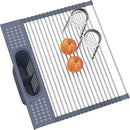 LEMIKKLE Roll Up Dish Drying Rack 17.5" x 15.2" Over The Sink Dish Drying Rack, Multi-Purpose Kitchen Rolling Dish Drainer Foldable SUS 304 Stainless Steel Dish Drying Rack by CozyNest Decor