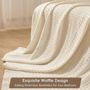 PHF 100% Cotton Waffle Weave Blanket King Size, Soft Lightweight Breathable Cozy Summer Blankets for Bed, Luxury Aesthetic Woven Bedding for Home Decor, 108"x90", Undyed by CozyNest Decor