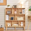 LEYAOYAO Wooden 8 Cube Book Shelf, Natural 3 Tier Bookshelf with Legs, Modern Open Storage Organizer,Boho Bookcase,Display Cabinet Shelf Free Standing Bookshelves for Bedroom,Living Room,Office by CozyNest Decor