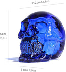 Model Statue for Halloween Decor Indoor Blue Crystal Skull Decorative Figurine Gifts for Women Husbands Halloween Head Figurine Decoration Gift (Blue Skull) by CozyNest Decor