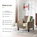 VINGLI Accent Chairs Set of 2 Living Room Chairs Light Brown Reading Chair for Bedroom Scooped Arm Chair Mid Century Modern Accent Chairs Upholstered Comfy Chair for Apartment, Waiting Room by CozyNest Decor