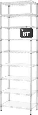 Finnhomy 9-Tier Wire Shelving Unit Adjustable Steel Wire Rack Shelving, 81 Inches Height 9 Shelves Metal Storage Rack, Pantry Shelves for Storage with PE mat, NSF Certified, Chrome by GreenHaven Gardens