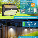 Solar Outdoor Lights, [138 LED/4 Packs] Solar Motion Sensor Security Lights with 3 Lighting Modes Solar Wall Lights Waterproof Solar Powered Lights for Garden Fence Yard Deck Garage