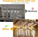 2 Pcs Wine Glass Holder,Stemware Rack Punch-free Hanging Under Cabinet for Bar,Kitchen and Restaurant (Brown) by CozyNest Decor