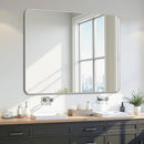 Bathroom Mirror 48" x 36", Large Rectangle Wall Mirror, Silver Metal Frame Wall Mounted Mirrors for Bathroom, Vanity, Bedroom, Entryway Decor(Horizontal/Vertical) by CozyNest Decor