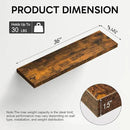 BAYKA Floating Shelves for Wall, 36 inches Wall Mounted Rustic Wood Shelves for Bathroom, Bedroom, Living Room, for Storage/Decor with 30lbs Capacity（Rustic Brown,Set of 3 by CozyNest Decor