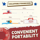 Kids Fishing Pole, Telescopic Fishing Rod, Toddler Collapsible Fishing Rod and Reel Combo with Tackle Box, Fishing Line, Bobber, and Soft Lures for Boy, Girl, Youth, Beginner, Over 4 Years Old by TinyTreasures Baby Boutique