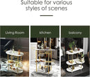 Gold Bar Carts with 4-Tier Storage Shelves, Mobile Bar Serving Cart with Wine Rack and Glass Holder, for The Home, Kitchen, Living Room, Dining Room by CozyNest Decor