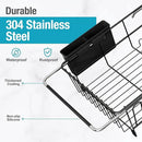 MAJALiS Dish Drying Rack in Sink - Small Dish Drainers for Kitchen Sink, Over The Sink Dish Racks with Utensil Holder, Stainless Steel Dish Rack in Sink, Black by CozyNest Decor