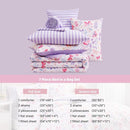 Full Size Comforter Sets with Sheets for Girls-7 Pieces Full Size Bedding Sets with Pink Comforter, Sheets, Pillowcases & Shams for Kids (Cute Botanical Flowers, 76" X 86") by TinyTreasures Baby Boutique