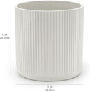 Amazon Basics Fluted Ceramic Round Planter, 8-inch, White by CozyNest Decor