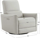 CHITA Power Recliner Chair Swivel Glider, FSC Certified Upholstered Faux Leather Living Room Nursery Reclining Sofa Chair with Lumbar Support, Cream by CozyNest Decor
