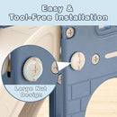 XJD 5 in 1 Toddler Slide, Kids Slide for Toddlers Age 1-3, Outdoor Indoor Playset for Toddlers with Basketball Hoop and Ball, Storage Space and Non-Slip Steps Telescope (Blue) by TinyTreasures Baby Boutique