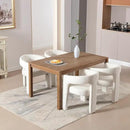 White Chenille Dining Chairs Set of 4, Modern Barrel Dining Room Chairs Upholstered Accent Chair with Arms and Round Back for Living Room Kitchen Armchair No Assembly Needed by CozyNest Decor